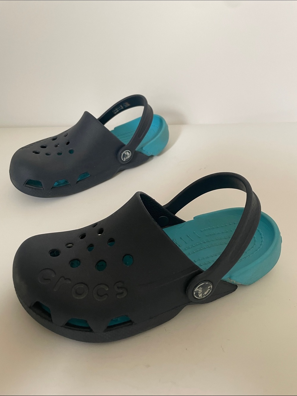 Crocs Kids Classic Clogs Navy Blue Aqua Size C13 Lightweight Comfort Shoes